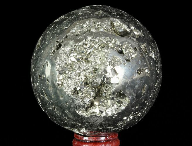 Polished Pyrite Sphere - Peru #65869